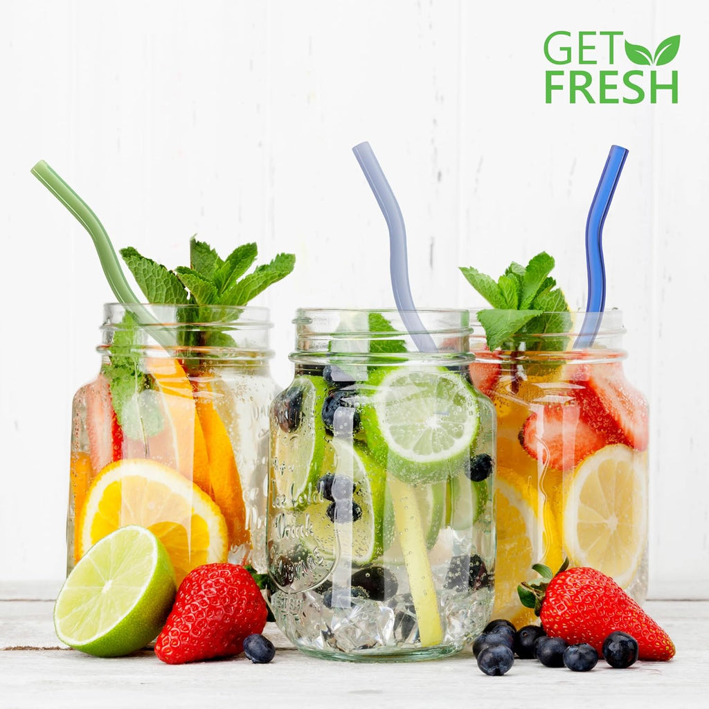 Elevate Your Sipping Experience with Reusable Wavy Glass Drinking Straws