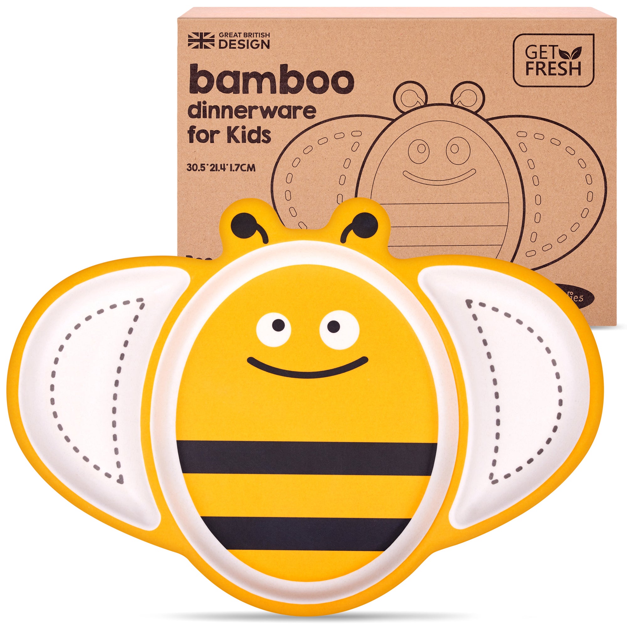 Bee Sectioned Bamboo Plate